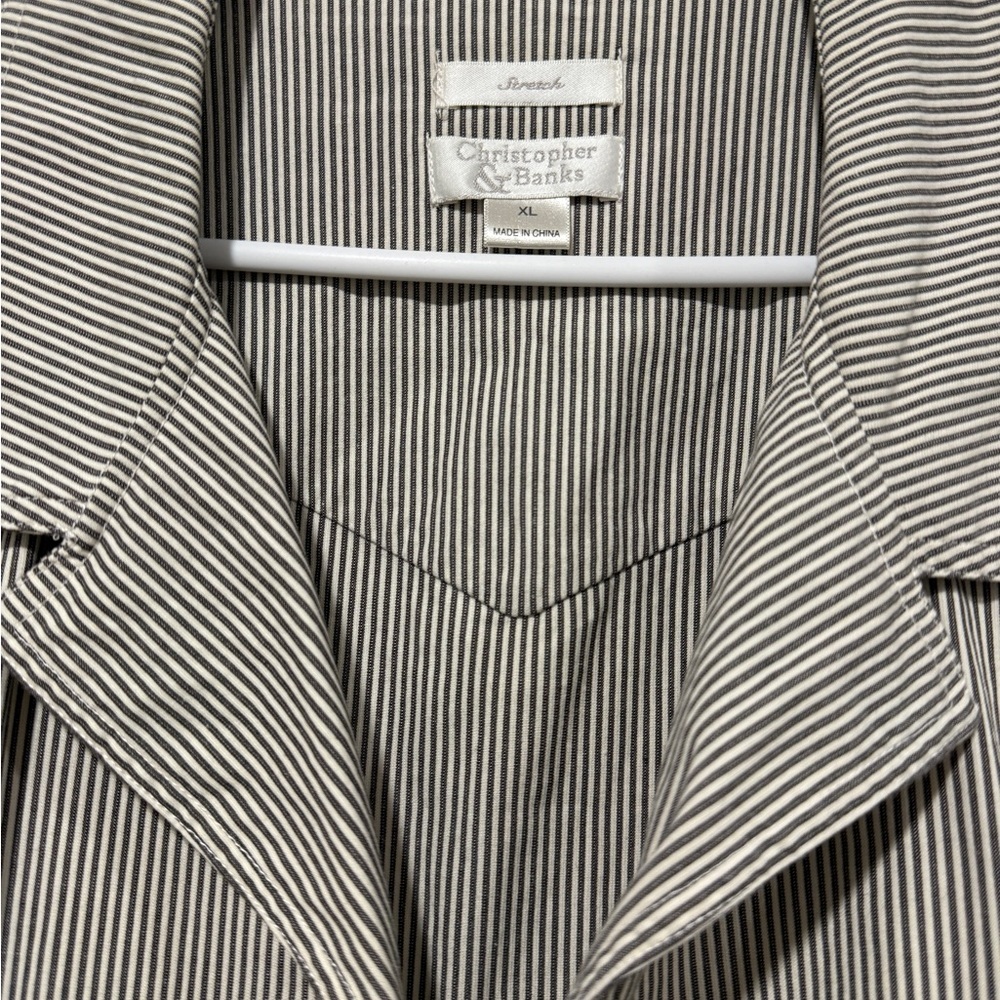 Christopher & Banks Black and White Striped blazer Jacket - Picture 5 of 5